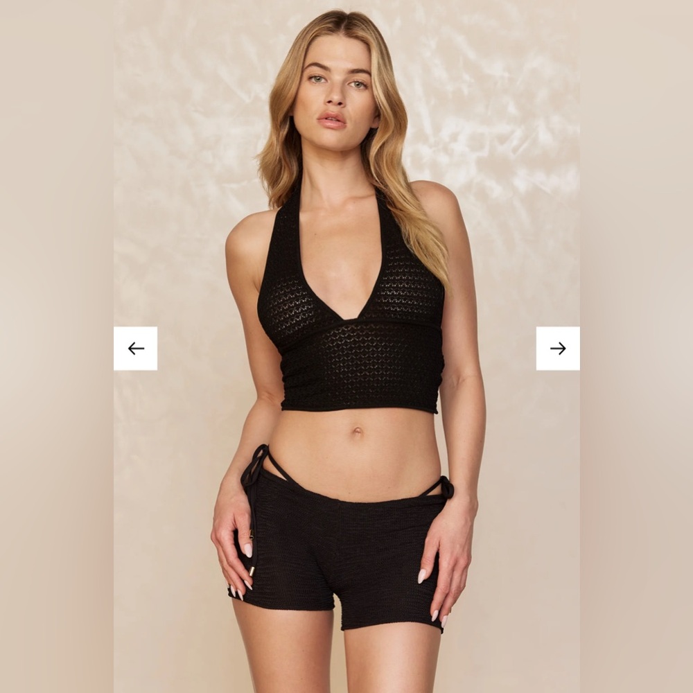 Monday Swimwear TOULON TOP - BLACK LACE CROCHET